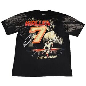 Morgan Wallen T Shirt XL Stock Car AOP I'm The Problem Tour Merch NEW *spots